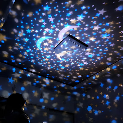 Sky Fall Projector Night Light for kids with 12 constellations, rotating USB 5W lamp in ABS PVC 10cm size