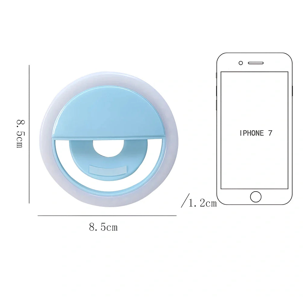 WQ-20 80mm round LED fill light in green, rechargeable with stepless dimming for selfies