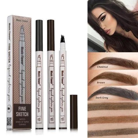 Waterproof Four-Claw Eyebrow Pen for natural, long-lasting brows