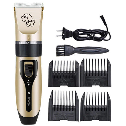 Dog hair clipper with ceramic blade and adjustable combs for precise grooming