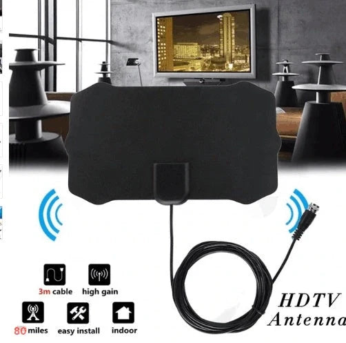 Mini Digital TV Antenna DVB-T2 with adhesive back and 3m coaxial cable