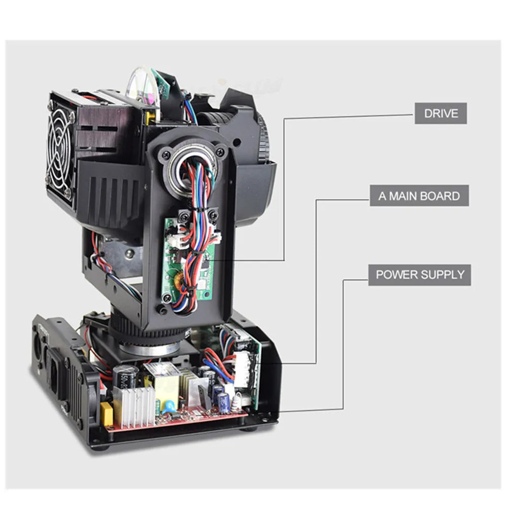 60W LED moving head light with rotating colour beam and pattern shake for KTV and stage use