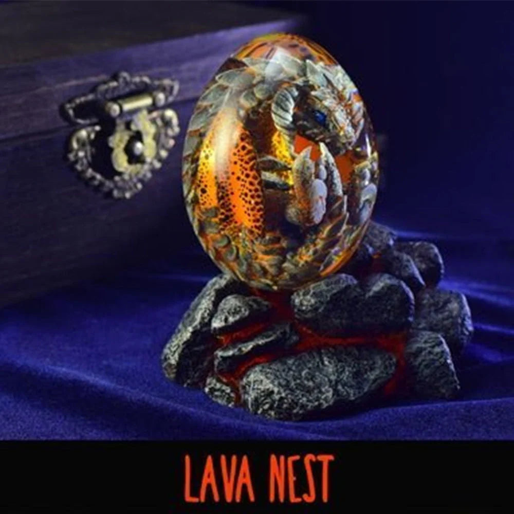 Lava Dragon Egg Desktop Decoration Dinosaur Egg Resin Crafts in various colours and base options