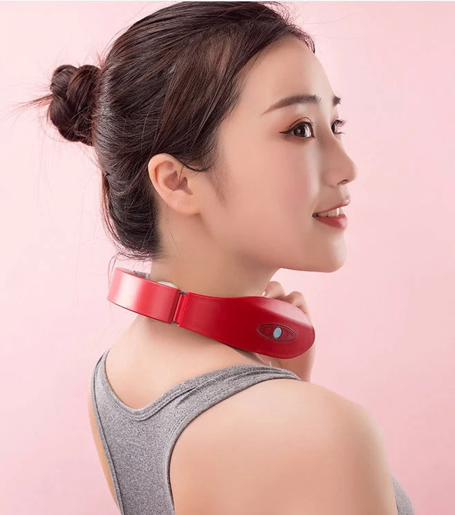 USB charging neck massager with adjustable settings for pain relief