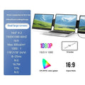 Black HD 14-inch dual screen IPS LCD office display with USB interface