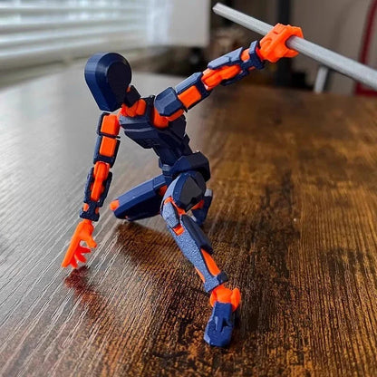 Customizable 3D printed robot mannequin with posable joints for creative expression, illustration, desk decor, and unique gifting.