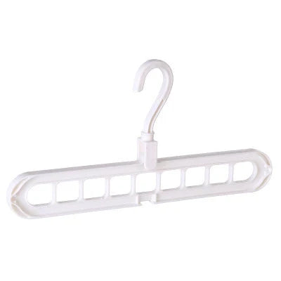 9-hole clothes hanger organizer in white, green, gray, and pink options