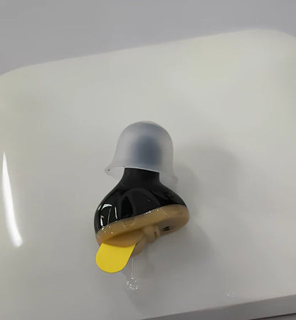 Black left ear ABS hearing aid, 3cm compact design with 15dB noise reduction for clear audio