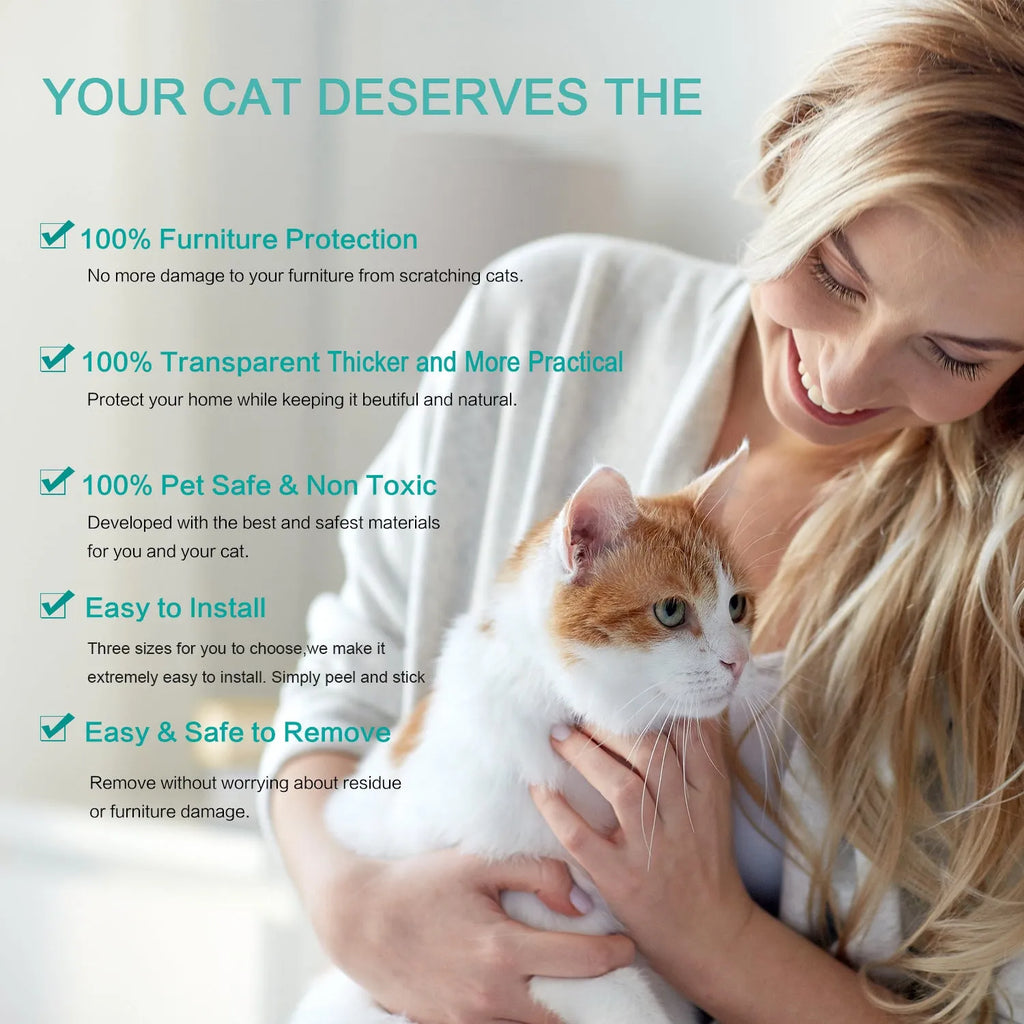 Cat claw protector pad, self-adhesive PVC, 47x15cm, for leather sofa furniture protection