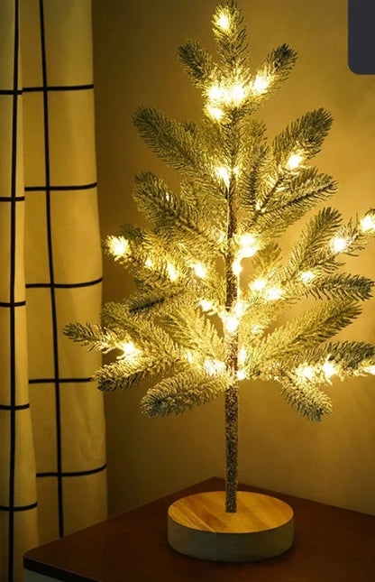 DIY LED PineTree Lamp with warm white lights for Christmas and home decor