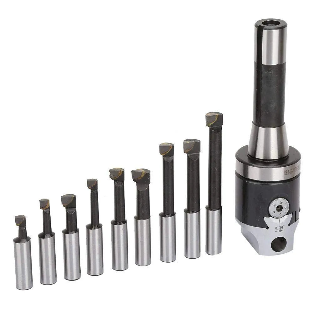 R8 shank inch boring head set 9-piece high speed steel boring bar kit for milling machines