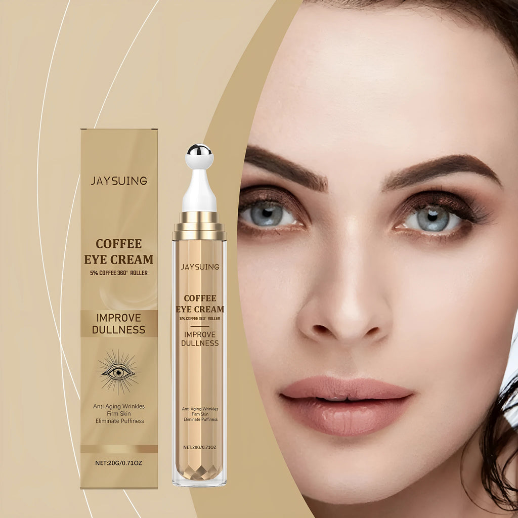 20g pump bottle of caffeine firming eye cream with coffee extract and hyaluronic acid