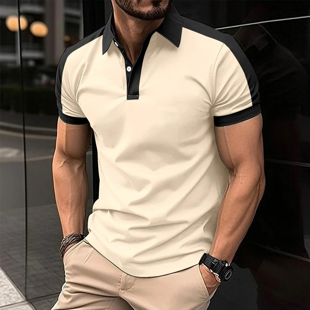 Men's stylish short sleeve casual polo shirts in a variety of colors and sizes