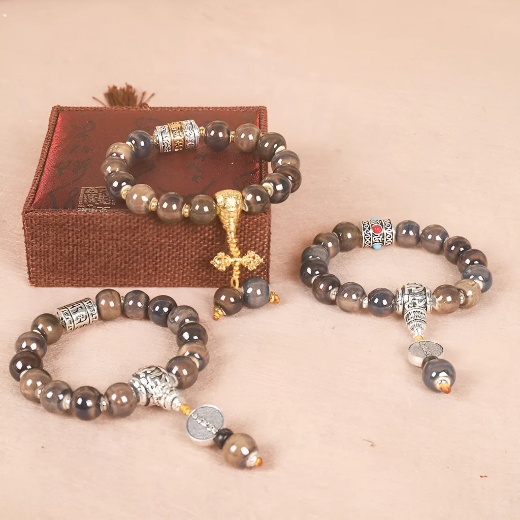 Men's gradient ceramic bracelet with Yonghe blessing craft in six colour variations