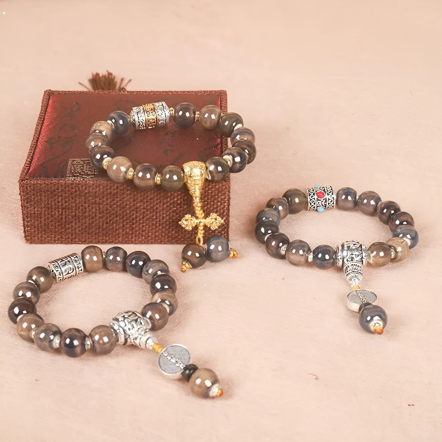 Men's gradient ceramic bracelet with Yonghe blessing craft in six colour variations