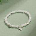 Women's green aventurine huang dongling olivine white jade stone bracelet with electroplated metal