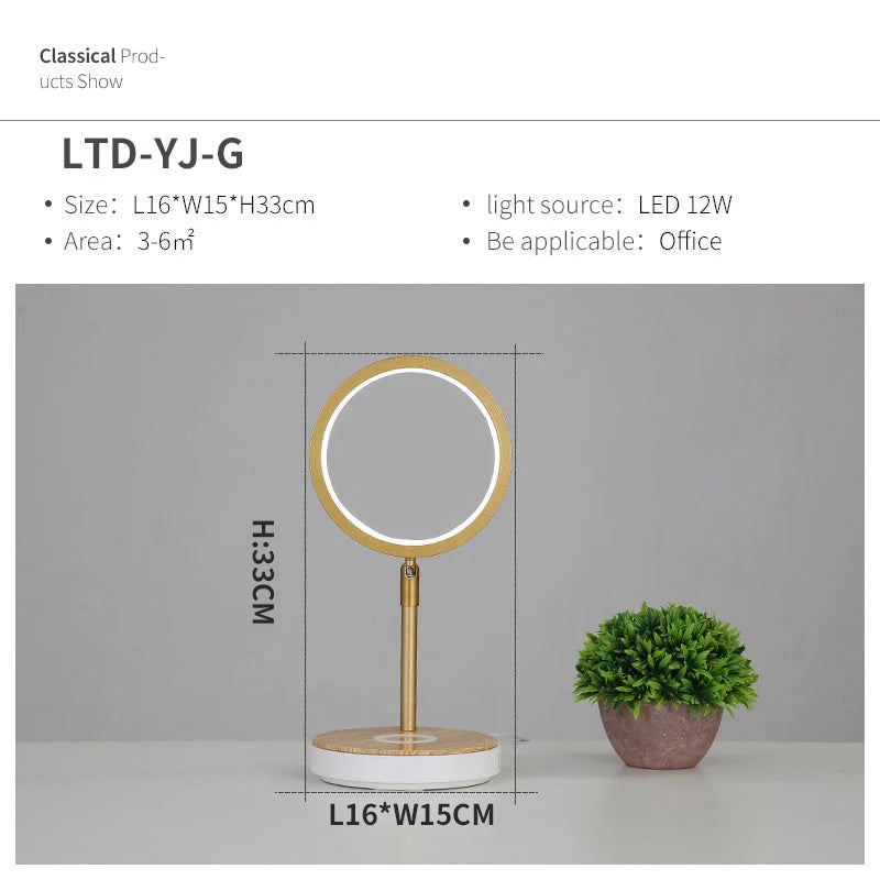 Wireless charging lamp with metal shade and LED lighting