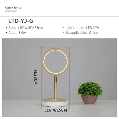 Wireless charging lamp with metal shade and LED lighting