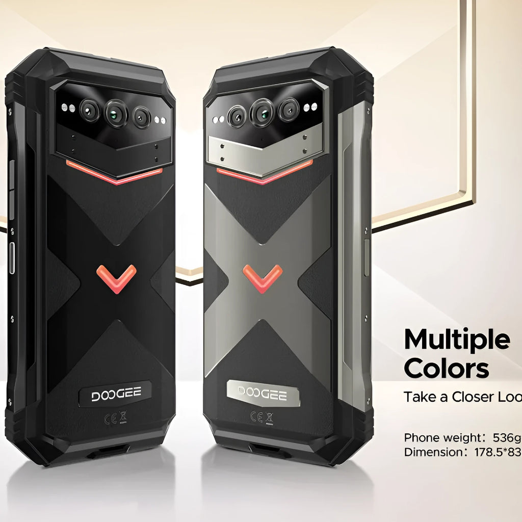 VMAX PRO Android smartphone in black or grey colour with plastic body and included charger.