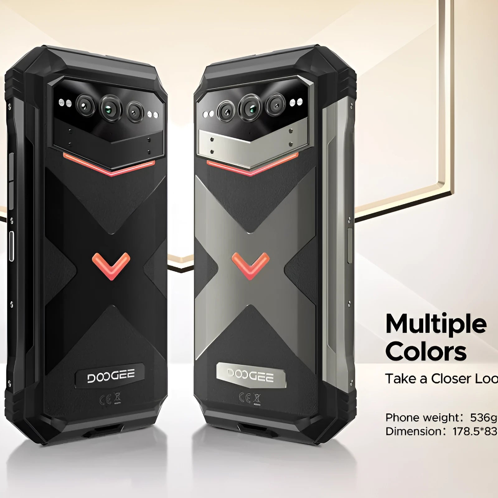 VMAX PRO Android smartphone in black or grey colour with plastic body and included charger.