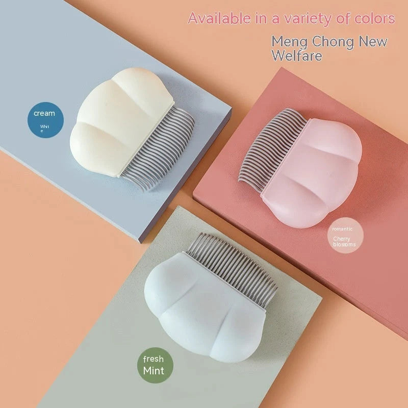 Universal pet grooming comb in cream white, romantic cherry blossoms, and fresh mint colors