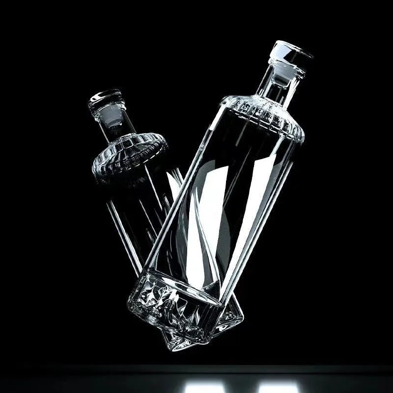 One-pound thickened crystal glass fruit wine bottle 500ml in transparent colour for home brewing