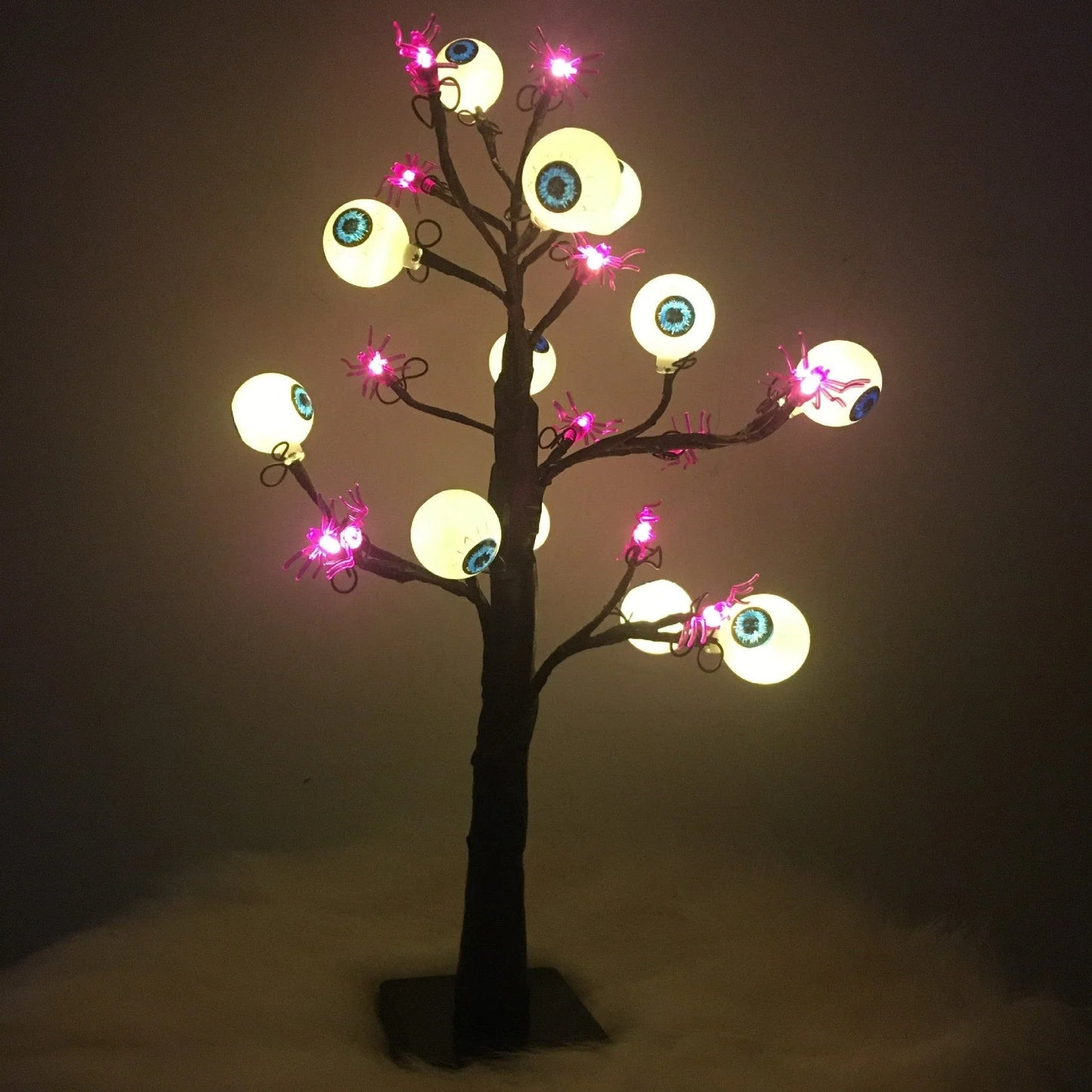 Spooky Halloween LED Birch Tree Lights with warm white ghostly lights, perfect for decorating Kiwi homes