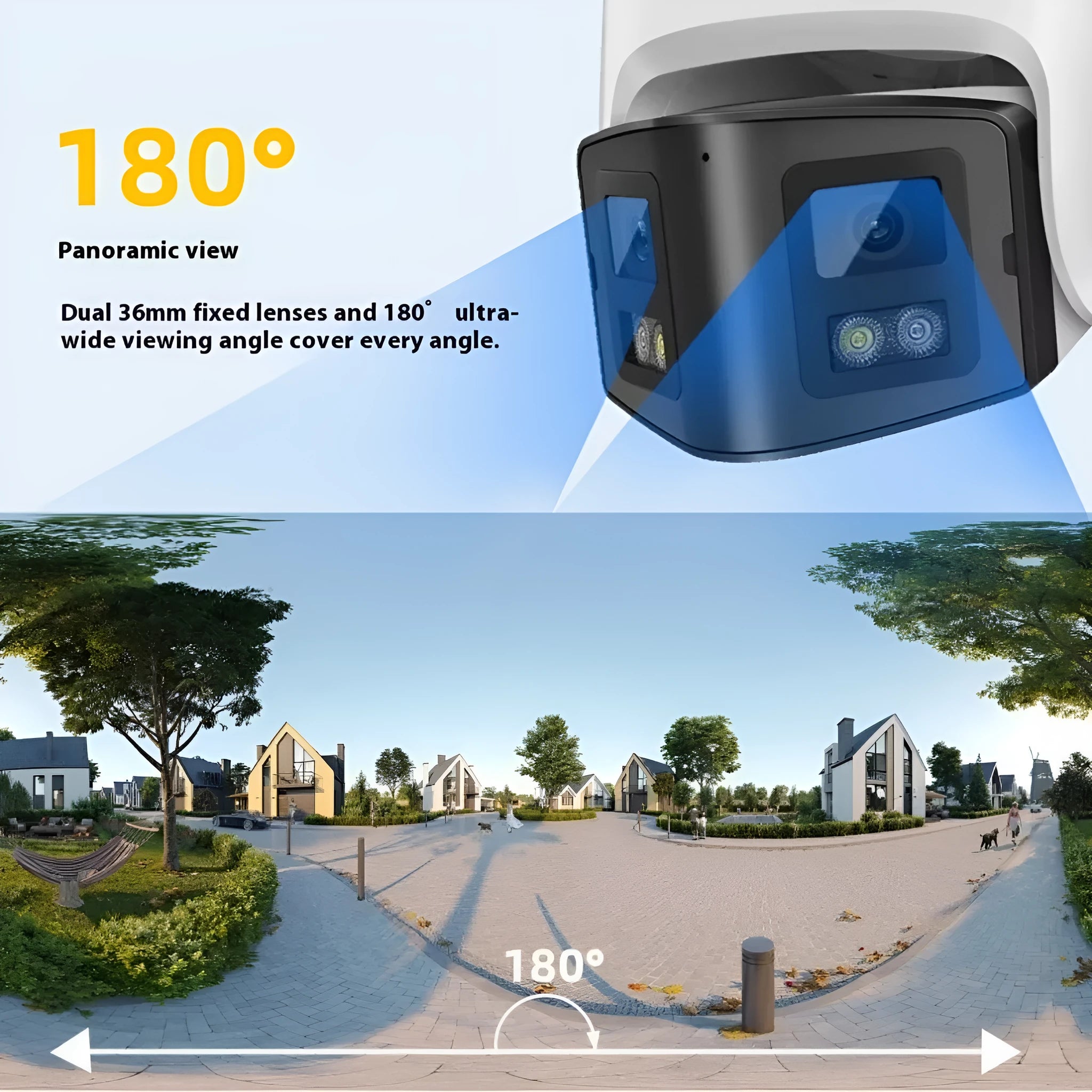 4MP dual-lens IP CCTV security camera with IP66 rating for indoor and outdoor use