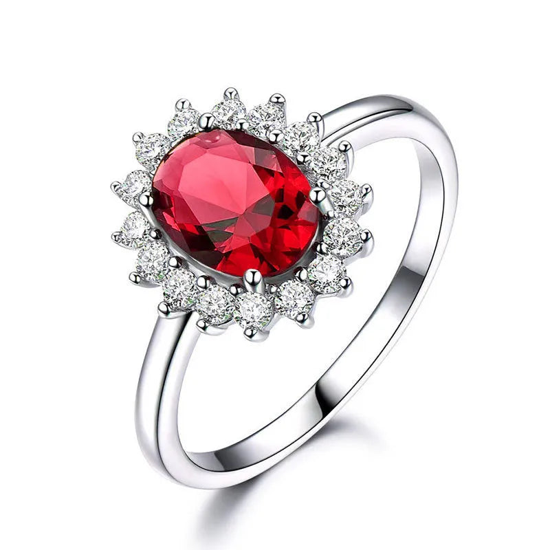 Women's floral copper ring with zirconium stone setting in choice of three colours