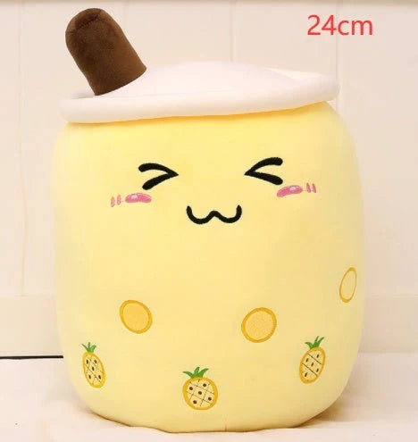 Strawberry Milk Tea Plush Boba Cup Toy in various colours and sizes