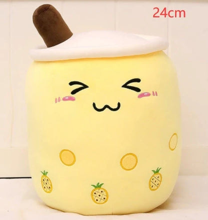 Strawberry Milk Tea Plush Boba Cup Toy in various colours and sizes