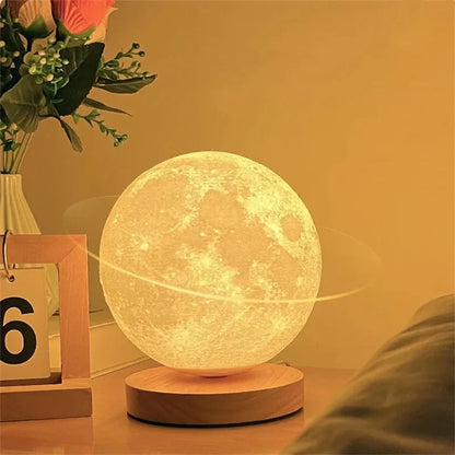 3D Magnetic Floating Levitating Moon Lamp with touch control and 3 colour options