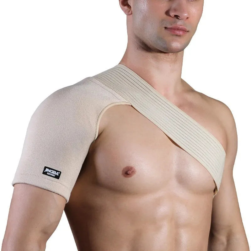 Adjustable skin tone one-shoulder protective sports strap for weightlifting and multi-sport use