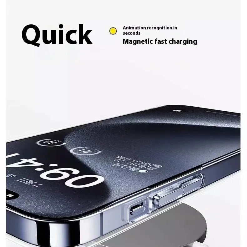 Crystal transparent magnetic phone case with frosted finish for Apple iPhone 15 and 16 series