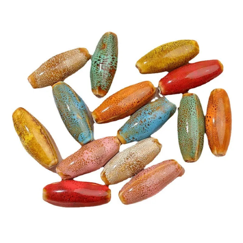 Ceramic flower glaze beads in multiple colours for jewellery making and braiding crafts