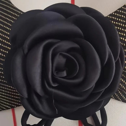 Black women's triangle swimsuit with adjustable ties and lined construction for swimming