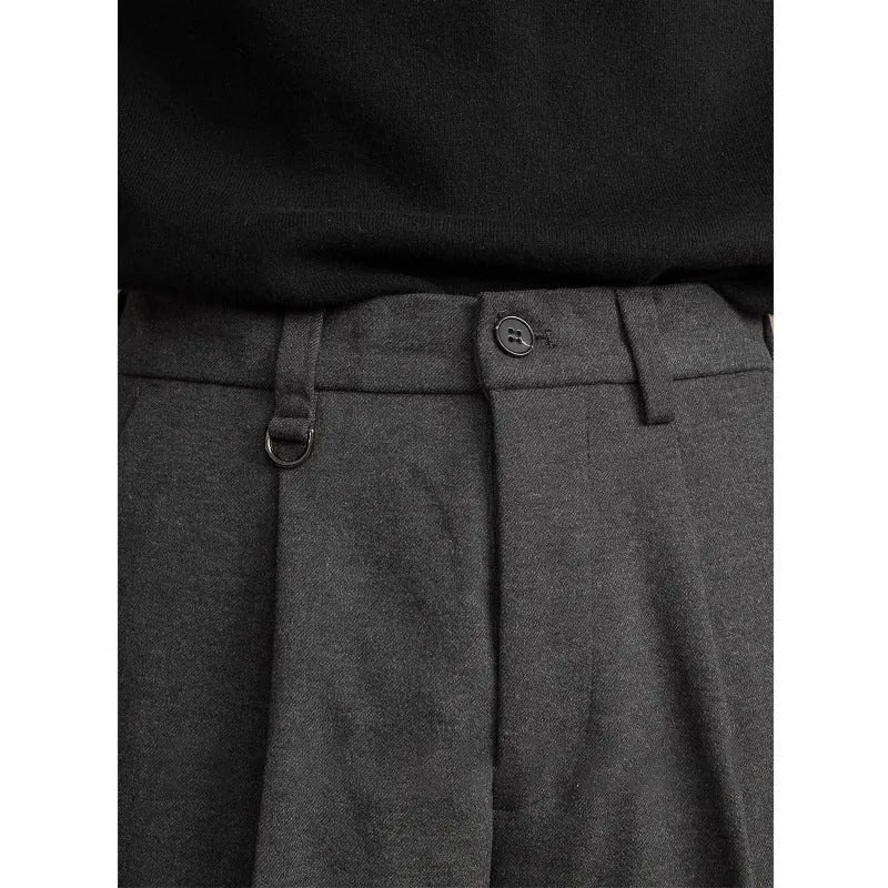 Men's straight leg trousers in polyester fabric available in four colours for winter business casual wear