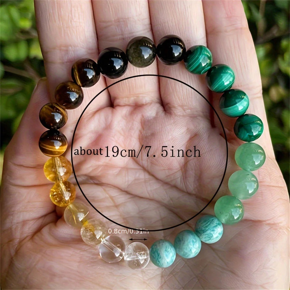 Universal Natural Stone Citrine Dongling Stone Malachite Bracelet in various colors for unisex fashion accessory