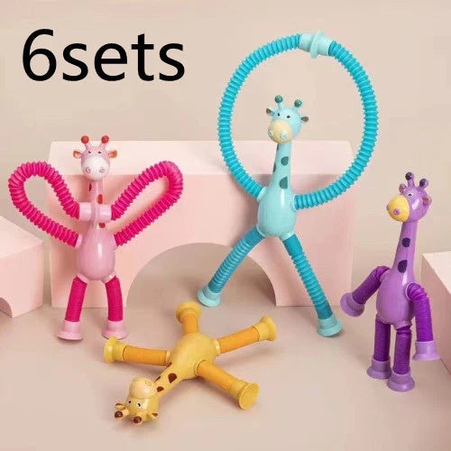 Giraffe Tubes Sensory Toys in various colors for stress relief and sensory play