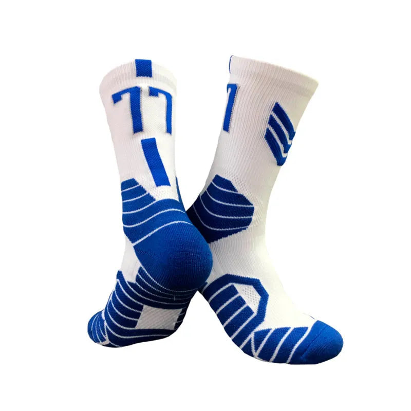 Superstar basketball socks for adults, cushioned sports socks for EU 37-44, polyester and nylon blend