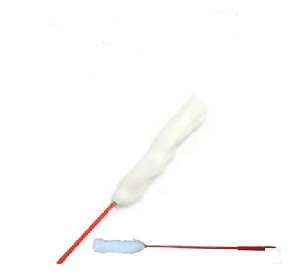 Handmade wooden cat stick toy with hemp feather rope and bell for playful cats