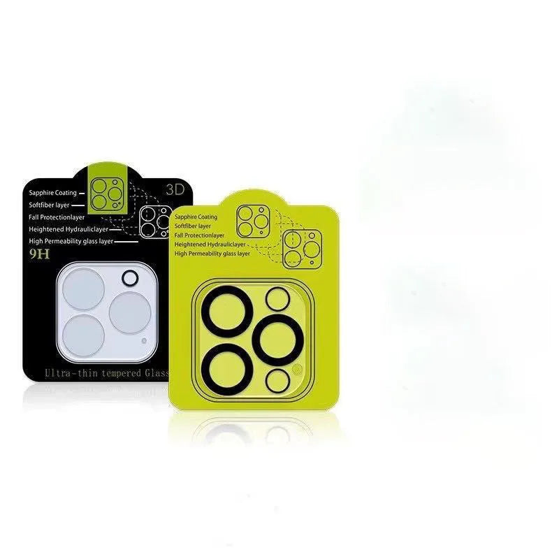 Screen printing 3D radian tempered glass lens protection film for iPhone with black luminous ring