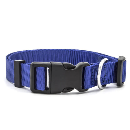 Soft nylon pet collar in various colours, adjustable for cats and dogs