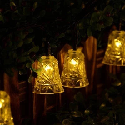 4 meters 20 light bells solar light string with warm white glow for outdoor decoration