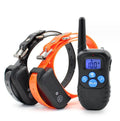 998DBB remote dog training collar with blue LCD screen and waterproof TPU receiver for two dogs