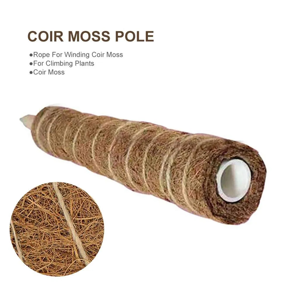 Natural coconut moss fiber totem pole for climbing plants with wooden pole and PVC connector