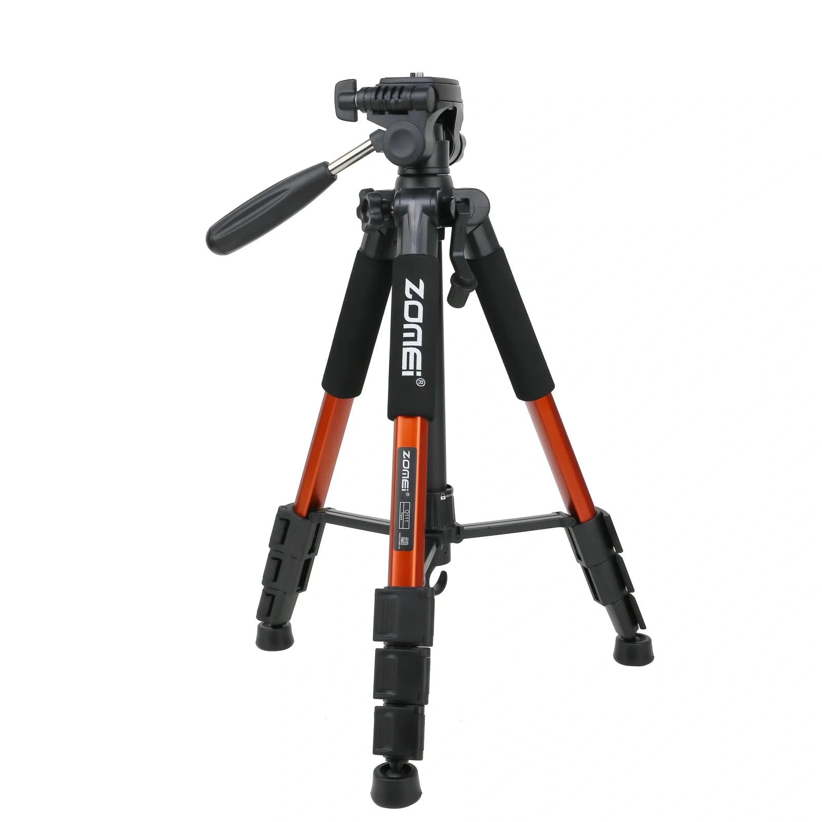 Zomei Z666 black aluminium tripod extended to 140cm with 3D pan head for 15kg SLR camera support