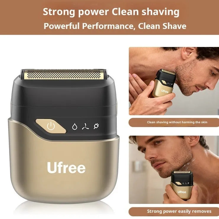 Gold electric reciprocating two cutter head shaver with floating head and LED display