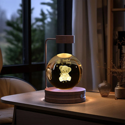 Dazzling crystal ball nightlight with captivating cosmic designs, creating a warm, soothing ambiance in your home
