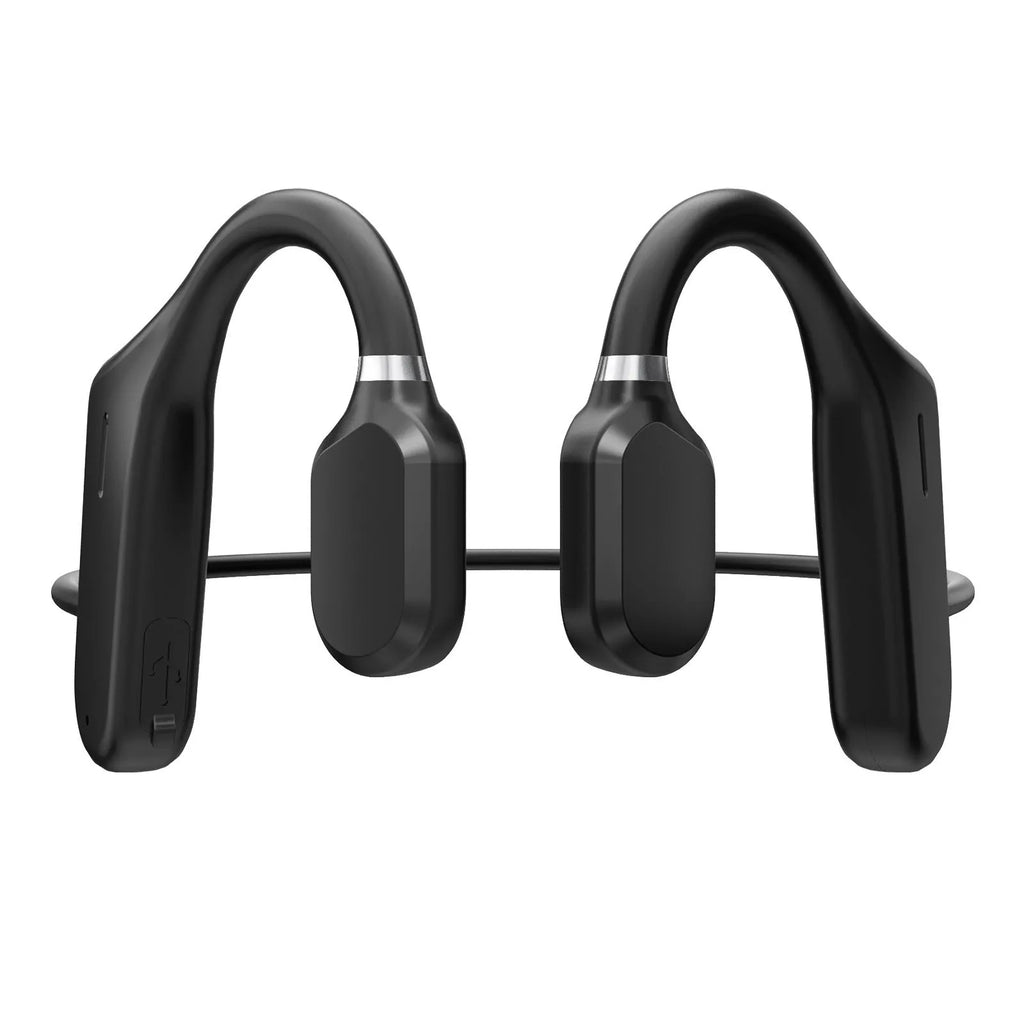 Bone conduction wireless Bluetooth 5.0 hanging ear headset in black blue and grey colour options